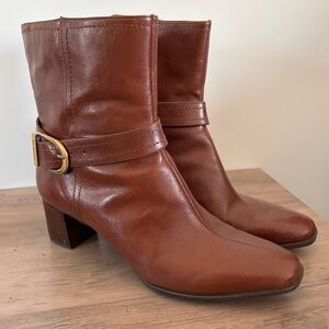Anne Klein Brown Zip Up Booties